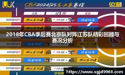 2018年CBA季后赛北京队对阵江苏队精彩回顾与赛况分析